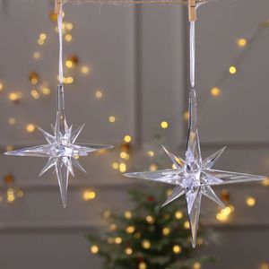 Adornos Navideños Acrílicos Transparentes al por Mayor, Decoraciones Colgantes con Aspecto de Cristal con Tren, Reno y Estrella para Árbol y Boda - Product Image 1