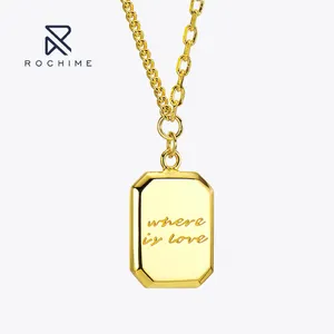 Rochime шоколада в форме сердца кулон ожерелье 925 стерлингового серебра 18k Позолоченные Изысканные ювелирные изделия из золота 18 карат производство для женщин