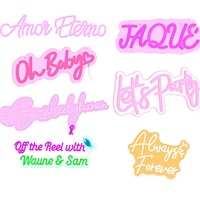 Enseigne néon LED en acrylique personnalisable avec logo et traitement UV pour affichage publicitaire de lettres anglaises