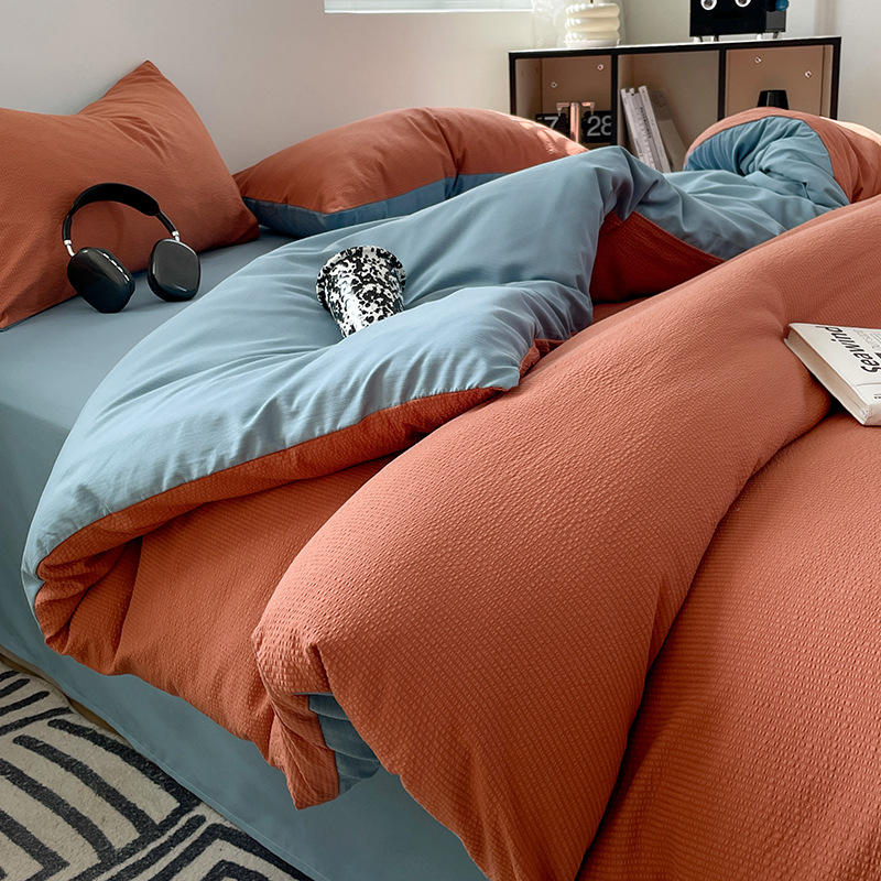 Coucher de soleil orange bleu océan