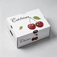 Emballage de cerises personnalisé en carton ondulé recyclable, robuste et durable, 2 kg ou 5 kg, boîte d'emballage de cerises imperméable