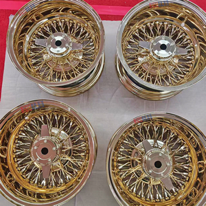 Jantes à rayons dorées de 13 pouces, 72 rayons croisés, style Lowrider - Product Image 6