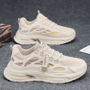 Scarpe da ginnastica casual da uomo autunnali nuove, traspiranti, in PU e mesh, con chiusura a lacci, suola spessa in gomma, stile coreano - Product Image 1