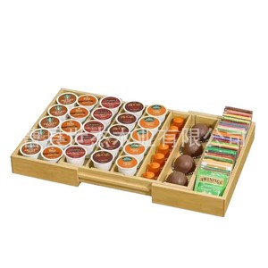 Wooden Coffee Capsule Storage <b>Box</b> With <b>Tea</b> Bag Organizer Desktop Drawer Organizer For Office Use Rectangle 5cm High - Product Image 5