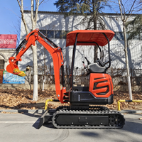 Mini-excavatrice à oscillation zéro 1980 kg, petite pelle sur chenilles, flèche déportée en option, lame de bouteur standard