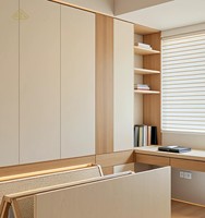 Schreibtisch-Kleiderschrank Integriertes Murphy-Bett, Drehsystem, Premium Maßgefertigtes Multifunktionales Möbelstück