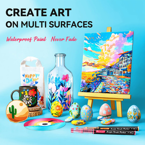 24 colori di controllo automatico dell'inchiostro acrilico penne penne <span class=keywords><strong>pennarelli</strong></span> acrilici <span class=keywords><strong>per</strong></span> <span class=keywords><strong>tela</strong></span> di legno tessuto ceramico pittura da te - Product Image 5