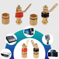 Connecteur de prise de fiche banane pour haut-parleur d'amplificateur plaqué or adapté aux fiches bananes de 4mm