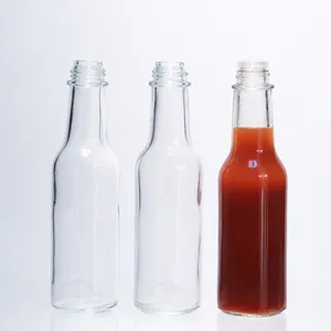 空150毫升250毫升透明Woozy辣椒沙拉番茄酱辣酱玻璃瓶