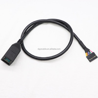24V 12V Strom USB 8Pin Buchse Anschluss an 2,54 MM-8P Anschluss 0,15 M Schwarzes Kabel