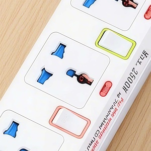 Dải điện cho văn phòng nhà sử dụng 6-Outlet mở rộng dây với 3m chiều dài cho UK/EU/CN phích cắm TV, truyền hình, Router - Product Image 3