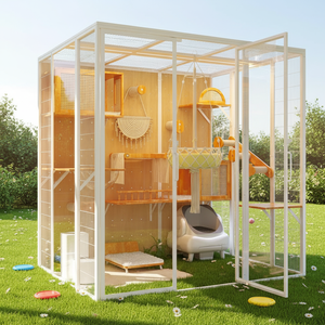 Meubles pour animaux de compagnie en gros directement de <span class=keywords><strong>l</strong></span>'usine, cage en bois massif pour chat, grande maison pour chat, aire de jeux pour chat d'intérieur et d'extérieur, fournitures pour animaleries - Product Image 4