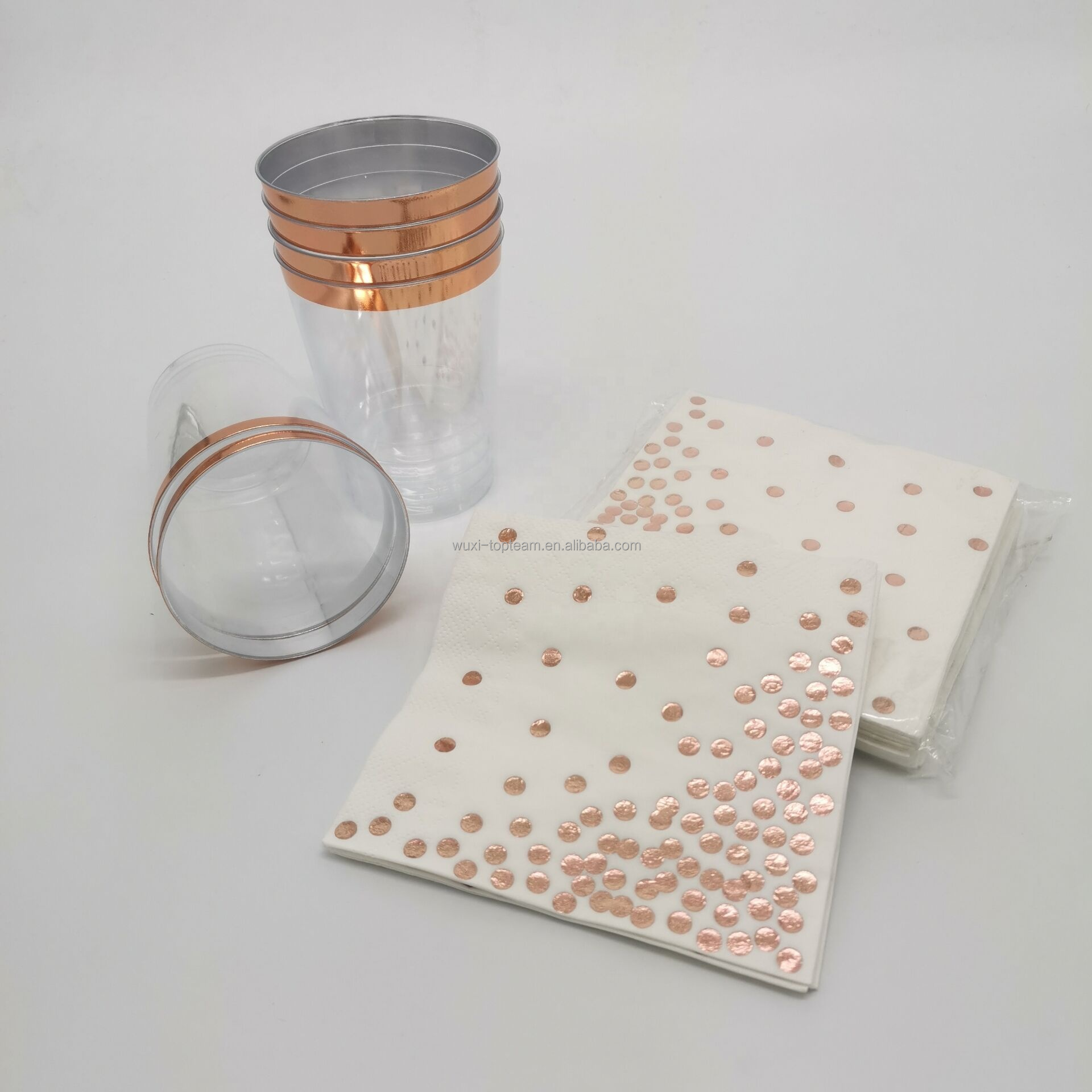 Transparent avec bordure or rose