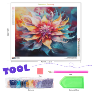 Fleurs abstraites diamant peinture pleine broderie image strass 30x40cm/12x16 pouces décor à la maison point de croix paysage Design - Product Image 2