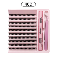 Kit de Cils Artificiels DIY Effet 3D-5D, Style Épais et Volumineux, Fibre Synthétique 30D/40D/50D, Faits Main