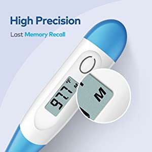 Thermomètre numérique médical électronique à lecture rapide, étanche, sans <span class=keywords><strong>mercure</strong></span>, à pointe flexible, haute précision 0,1°C, pour usage domestique - Product Image 3