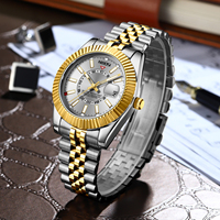 Reloj de Cuarzo NIBOSI 2638 para Hombre, Diseño Clásico, Visualización de Fecha, Correa de Acero Inoxidable, Disponible en Varios Colores