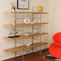 Étagère de présentation multi-niveaux sans dossier en métal, style nordique, inspirée du design minimaliste moderne, pour rangement simple