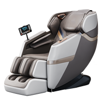 Fauteuil de massage robotisé IA professionnel 4D pour le corps entier avec rouleaux de massage des pieds et des mollets, en cuir, pour étirements thaïlandais automatiques