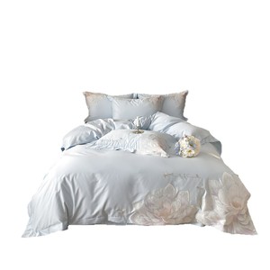 4-Piece <b>Bedding</b> <b>Set</b> Long-Staple Cotton Floral Embroidery Duvet Cover And Sheet Home Use - Product Image 4