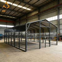 Establo Portátil Moderno de Acero Galvanizado para Caballos, 6x9m, Cobertizo Temporal para Caballos, Granja, Ovejas, Techo, Fácil Operación