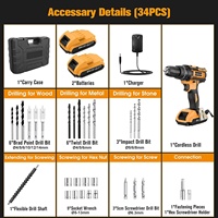 Vente en gros en usine Jeu de perceuse sans fil multifonction OEM 40N 3-en-1 Tournevis électrique Boîte à outils Lumière LED pour bricolage industriel à la maison