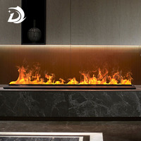 Insert de cheminée intelligent en acier inoxydable, design moderne, encastrable, pour usage intérieur en hôtel, 40 à 120 pouces, avec flamme LED Wi-Fi, pour Malaysia et Condominiums
