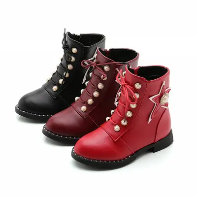 ChouShan OEM Botas De Mujer Star Pattern Common Cheap Only Girls Toddler Leather Children Boots