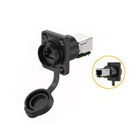 Connecteur Aviation Étanche RJ45 LP16 IP67, Coupleur de Câble Réseau Circulaire Industriel, Prise Ethernet 8P8C à Montage sur Panneau