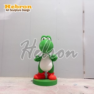Estatua de <span class=keywords><strong>Yoshi</strong></span> de fibra de vidrio personalizada, escultura de resina de tamaño real, decoración artística para jardín exterior. - Product Image 4