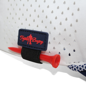 قبعة رياضية مخصصة HS51 من 5 قطع مصنوعة من البوليستر مقاومة للماء بتصميم ليزر مثقب مع حامل للكرة - Product Image 4