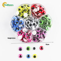 12mm Neon-Colored Wiggly Eyes Kit d'artisanat de bricolage dos auto-adhésifs pour enfants pâte jouets boîte ensemble pour la créativité