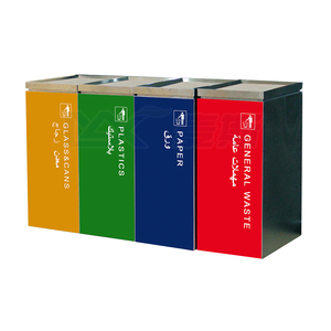 MAX-SN74A Trong Nhà Thép Không Gỉ Trung Tâm Mua Sắm Tái Chế <span class=keywords><strong>Bin</strong></span> Với Lụa Phân Loại Màn Hình Màu Mã Logo - Product Image 2