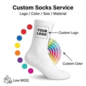 Chaussettes de sport unisexes en coton, polyester et élasthanne, blanches et noires, personnalisées avec logo de marque, promotionnelles, bon marché et très vendues, Nicecin. - Product Image 4