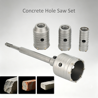 Kit de scies cloches SDS Plus pour béton avec étui de rangement pour le perçage de trous dans les murs en briques, ciment et maçonnerie, pour la pose de climatiseurs