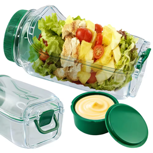Contenants à salade portables Chinagama améliorés avec ouverture latérale, pots à salade, pots Mason, récipients pour salades variées - Product Image 4
