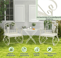 Fauteuil Papasan SunnyFeel Moderne en Forme de Crabe, Chaise à Bascule à Ressorts pour Extérieur, Banc de Jardin en Fer par Niceway Home