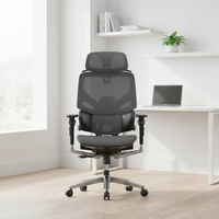 Chaise de bureau ergonomique haut de gamme JR RACING de Chine, design moderne, entièrement en alliage d'aluminium, chaise de direction en maille avec repose-pieds réglable en hauteur