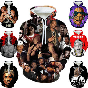 T-shirt pour homme imprimé en 3D 2Pac, <span class=keywords><strong>rappeur</strong></span>, R.I.P. Sweat à capuche <span class=keywords><strong>Tupac</strong></span> Streetwear délavé à l'acide, automne, anti-rides, ODM OEM, polaire, pull oversize - Product Image 1