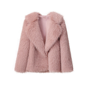Abrigo de Solapa con Pelo Sintético Estampado, Chaqueta Corta Suelta y Esponjosa de Alta Calidad para <span class=keywords><strong>Mujer</strong></span>, Ideal para Invierno - Product Image 4
