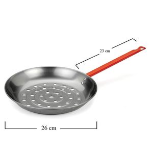 Padella Per Caldarroste 26 Cm Forata Con Manico Rosso Cuoci Castagne - Product Image 2