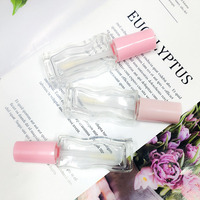 Tube de Brillant à Lèvres Rechargeable de Haute Qualité, Mini Tube Vide Rose Fraise, Personnalisé à Marque Privée, avec Mécanisme de Rotation