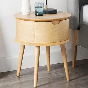 Wholesale Round Side Table Wooden Furniture Living Room Decorative Coffee Table Old Wood Side Table