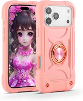 Coque de téléphone robuste antichoc de qualité militaire avec support anneau pour iPhone 17 Pro Max