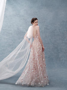 LY-PD0169 Abiti da Sera per Signora con Fiori 3D Abiti da Cerimonia Formali Gonna da Donna per Ballo in Pizzo Linea A Elegante Senza Maniche Sexy - Product Image 2