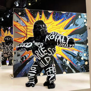 低関税手塗りグラスファイバー樹脂工芸品ゴリラキングコング像ドンキーコングモデル彫刻オランウータン像 - Product Image 3