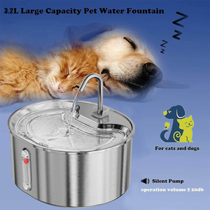 Fontaine à eau automatique portable en acier inoxydable pour animaux de compagnie, design moderne, 3,2 L, filtration multi-étapes, nettoyage facile, étanche, rechargeable, petite taille - Product Image 3