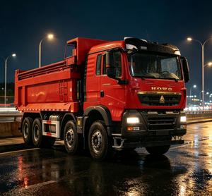 Camion benne d'<span class=keywords><strong>occasion</strong></span> HOWO TX 8x4 371HP Euro2, robuste et stable, 16 tonnes, pour le remplissage <span class=keywords><strong>de</strong></span> ballast ferroviaire et le transport <span class=keywords><strong>de</strong></span> terre - Product Image 1