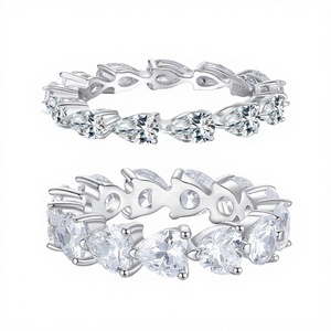Anillo de Plata de Ley S925 Chapado en Oro con Moissanita de Corte Pera y Engaste de Garras para Mujer, Banda de Línea de Lágrimas, Lujoso, Moderno, Fino, para Boda - Product Image 4