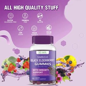 Suplementos de goma de densidad ósea mejorada de etiqueta privada OEM/ODM dieta natural Extracto de saúco Sambucus para adultos 2 gomitas - Product Image 2